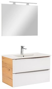 Mobilier complet de baie Vario Trim 80 stejar-alb