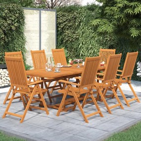 3079642 vidaXL Set mobilier de grădină, 9 piese, lemn masiv de acacia