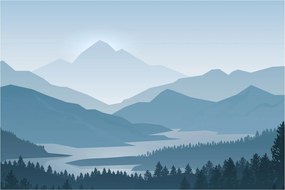 Tablou - Munții cu privirea graficeanului (90x60 cm)