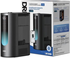 Umidificator cu ultrasunete DREO 813S cu abur cald și rece, până la 55 m², 500 ml/h, 6 l, 5 moduri, compatibil cu cartușe de demineralizare, LED, mod nocturn, temporizator, negru