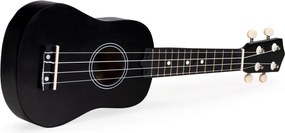 Chitară Ukulele din lemn pentru copii, 4 corzi din nailon negru