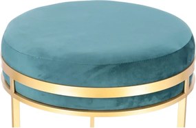 Set taburete Aqua metalice cu sezut din catifea, baza aurie, design modern  2 piese