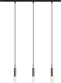 Sistem de iluminat pe șină modern negru cu 3 lămpi suspendate bronz închis monofazat - Slimline Loyce