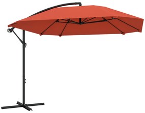 Outsunny Umbrelă de Soare Suspendată cu Bază în Cruce, Articulație Tip Banană și Manivelă, 304x260x245 cm, Maro | Aosom Romania