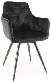 Scaun de bucătărie Garrus Velvet, negru