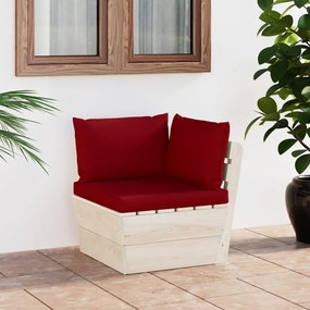 3063357 vidaXL Canapea de grădină din paleți, colțar, cu perne, lemn molid