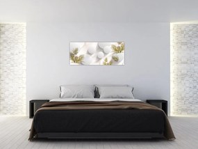 Tablou - 3D cercuri cu flori (120x50 cm)