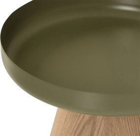 Măsuță de cafea rotundă Tresel 40 cm pentru living - natural / verde