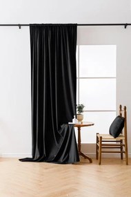 Draperie opaca neagra VELVET 140x250 cm Agatat: Inele metalice