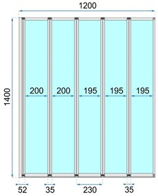 Paravan de cada Idea sticla culisanta – 120×140 cm