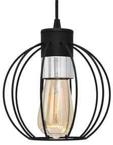 Lustră pe cablu STARLIGHT 1xE27/15W/230V neagră/argintie