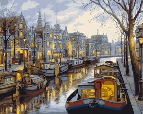 Pictura pe numere cu un cadru "Portul 3" 50x40 cm