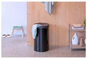 Coș de rufe negru mat din metal 60 l – Brabantia