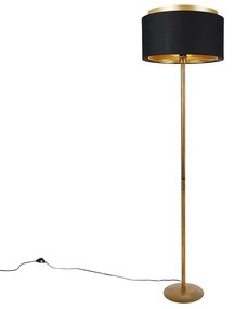 Lampa de podea moderna aurie cu abajur negru cu auriu - Simplo