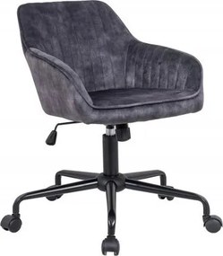 Scaun de birou elegant Turin, catifea gri inchis