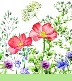 Colorat Meadow in June Față de masă din hârtie cu flori 120x180 cm