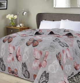 Cuvertura de pat MY BUTTERFLY DIAMOND, gri deschis Dimensiune: 220 x 240 cm