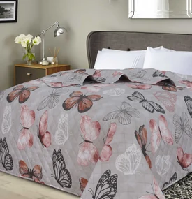 Cuvertura de pat MY BUTTERFLY DIAMOND, gri deschis Dimensiune: 220 x 240 cm