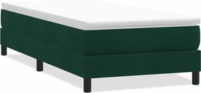 vidaXL Pat cu arcuri fără saltea verde închis 90x220 cm catifea