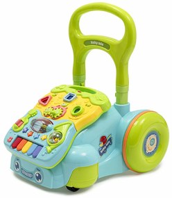 Baby Mix Baby walker cu muzică, albastru, 45,5 x52,5 cm