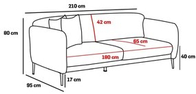 Canapea albă extensibilă 210 cm Simena – Balcab Home