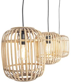 Lampă suspendată rustică din ratan cu 3 lumini - Manila