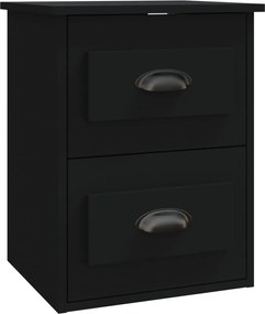 vidaXL Noptieră de perete, negru, 41,5x36x53cm