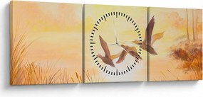 Tablou - Macarale la apus de soare (cu ceas) (90x30 cm)