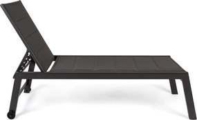 Șezlong de grădină gri antracit din metal Hilde – Bizzotto