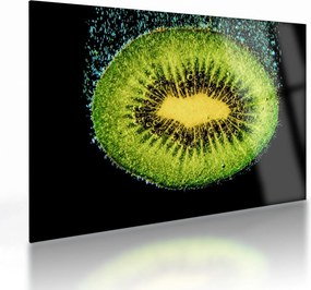 Tablou pe sticlă - detailu cu kiwi în apă (70x50 cm)