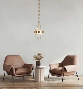 Pendul LED, Metal Auriu, Cristale de Sticla, Empero