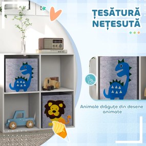 ZONEKIZ Cutii Depozitare Jucării cu 2 Sertare, Material Netesut, Alb | Aosom Romania