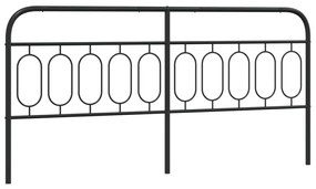 377155 vidaXL Tăblie de pat metalică, negru, 200 cm