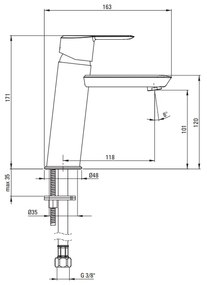 Baterie lavoar baie culoare titan Deante Arnika Titan mat