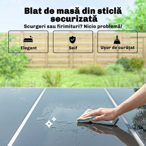 Outsunny Set de Grădină 7 Piese: Masă Dreptunghiulară și 6 Scaune Stivuibile | Aosom Romania