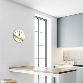 Ceas de perete din sticla rotund Măsline Bucătărie Verde