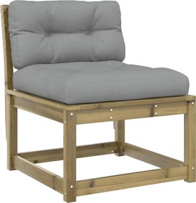 vidaXL Canapea de grădină cu perne, lemn de pin tratat