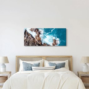 Tablou cu stânci și mare (120x50 cm)