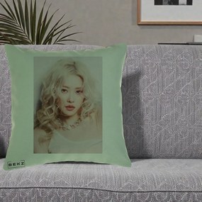 Perna Personalizata K-pop BLACKPINK Rose, 40x40 cm, Verde, Husa Detasabila, Perna Inclusa, BEKZ®