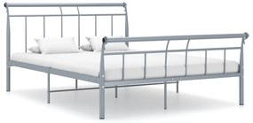 vidaXL Cadru de pat fără saltea, gri, 140 x 200 cm, metal