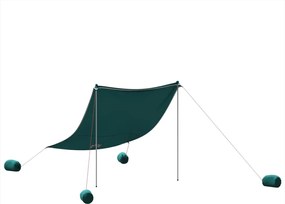 vidaXL Baldachin de plajă cu ancore de nisip, verde, 214x236 cm