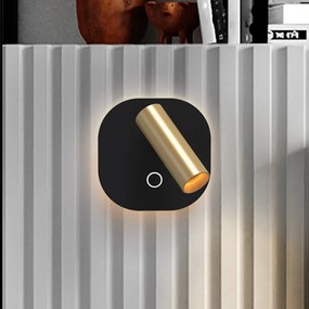 Aplica LED design modern Biblos negru, auriu