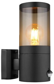 Aplica pentru exterior cu senzor de miscare design modern IP44 Xeloo negru, fumuriu