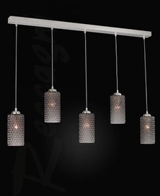 Lustra moderna cu 5 pendule design italian 10000 fumuriu