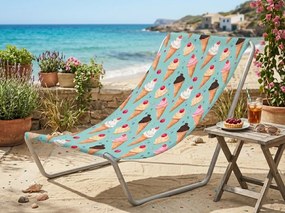 Sezlong de plaja pliabil SAND ICE CREAM, colorat