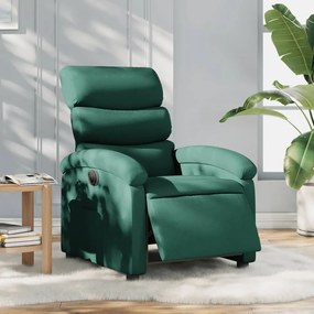 vidaXL Fotoliu rabatabil electric, verde închis, material textil