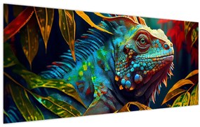 Tablou - Iguana colorată (120x50 cm)