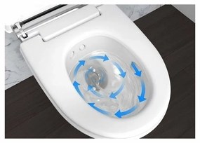 Set vas wc cu functie de bideu rimless suspendat cu capac soft close, ornament crom, Geberit AquaClean Mera Comfort