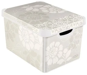 Cutie de depozitare gri cu capac Curver Romance, 22 l