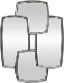 Oglinda perete design geometric QUADRA 90cm argintiu